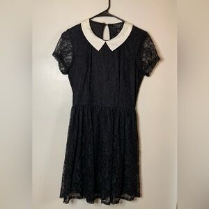 Hot Topic Black Lace Collared Dress